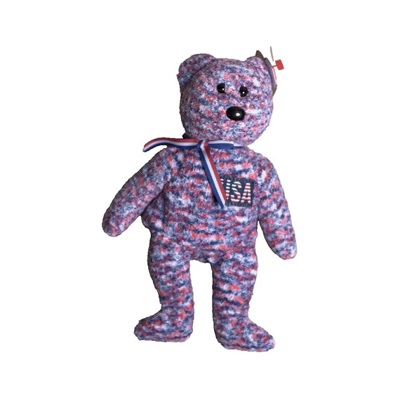 VTG TY Bennie Babies 2000 Collectible Retired Patriotic Rainbow Plush 8.5" NWT - Picture 3 of 10